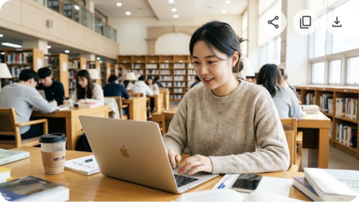 학자금 대출 신청하는 대학생