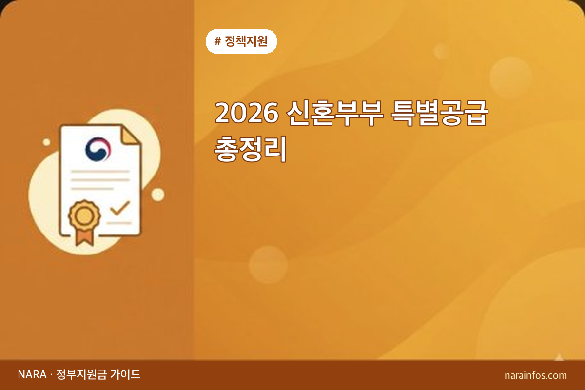 2026 신혼부부 특별공급 총정리