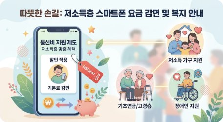 2026 저소득층 통신비 감면 완벽 가이드 — 대상·감면율·신청 방법·통신사별 비교 총정리