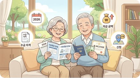 기초연금 2026 완벽 가이드 — 수급 자격·금액·신청 방법 총정리 (단독 월 342,510원)